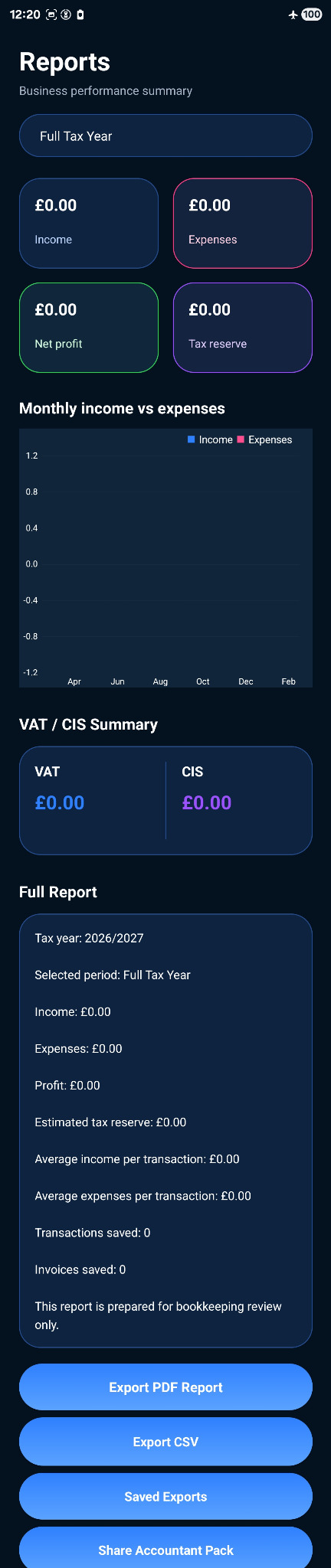 Tax Sole Trader app screenshot